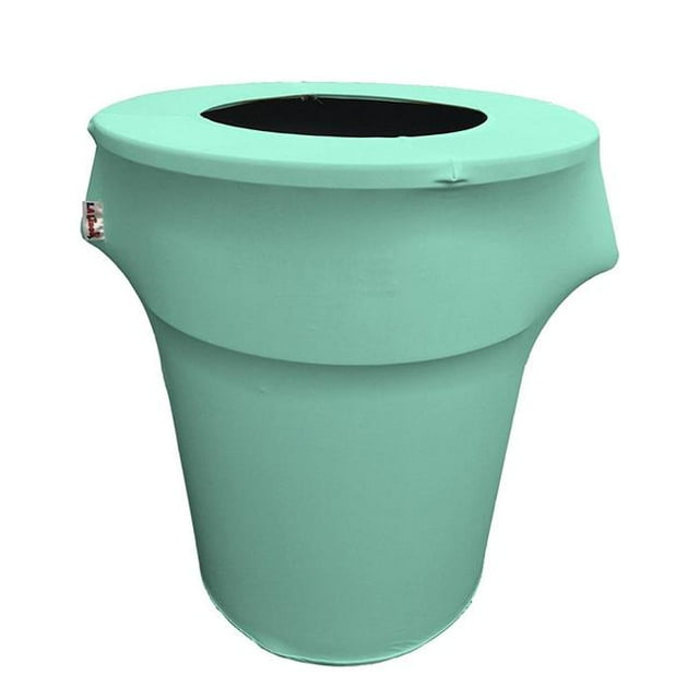 SpandexCover44G-MintX44 Stretch Spandex Poubelle Peut Couvrir 44 gal Ronde&44; Menthe