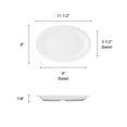 thumbnail image 2 of Excellante Nustone white melamine dinnerware collection 11 1/2" x 8" narrow rim platter, comes in dozen, 2 of 2