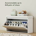 thumbnail image 4 of HOMCOM Shoe Bench with Padded Seat Cushion and Flip-Drawer, Entryway Bench Holds up to 265lb, 31.5x10.2x18.7 Inches, White, 4 of 9