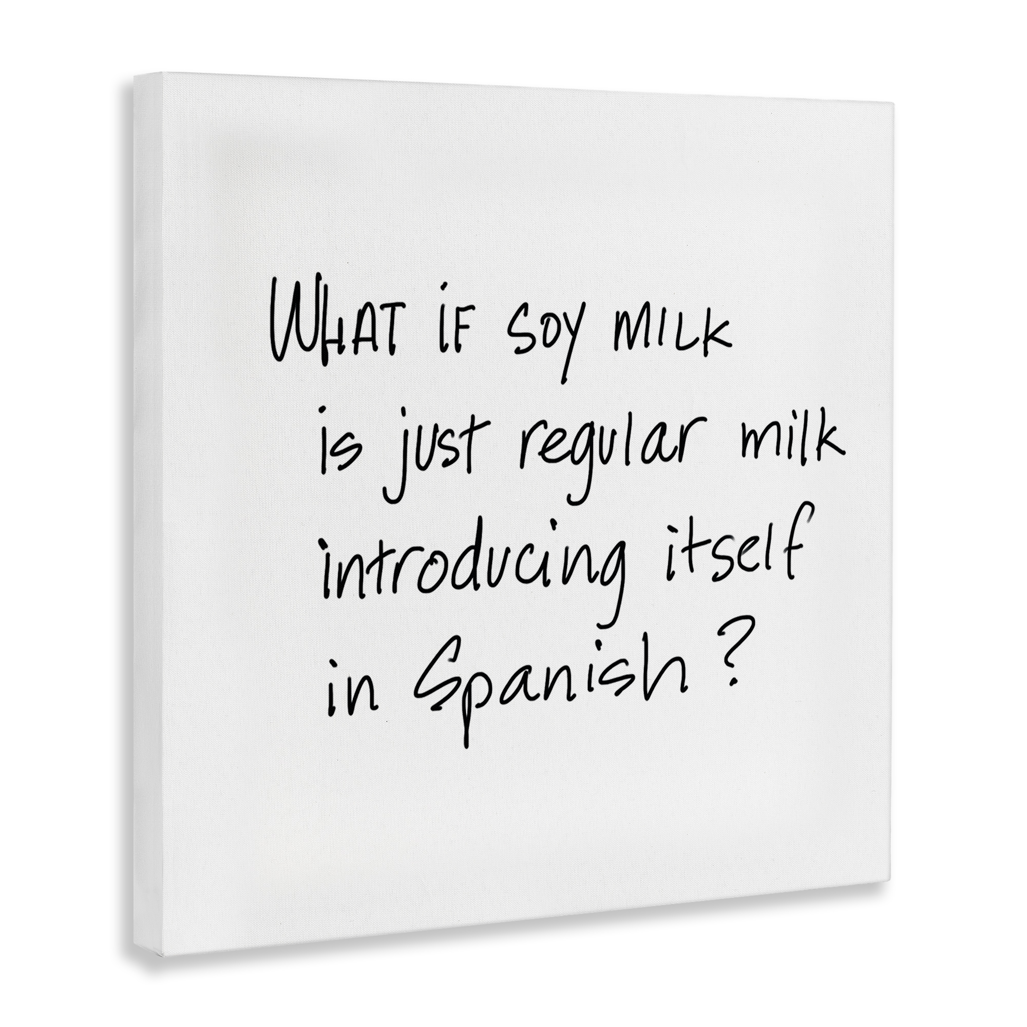 Stupell Industries Soy Milk in Spanish Food & Beverage Painting Wrapped Canvas Art Print Wall Art, 24 x 24