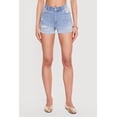 thumbnail image 3 of Women's WAX Distressed Fixed Cuff Denim Shorts, 3 of 4