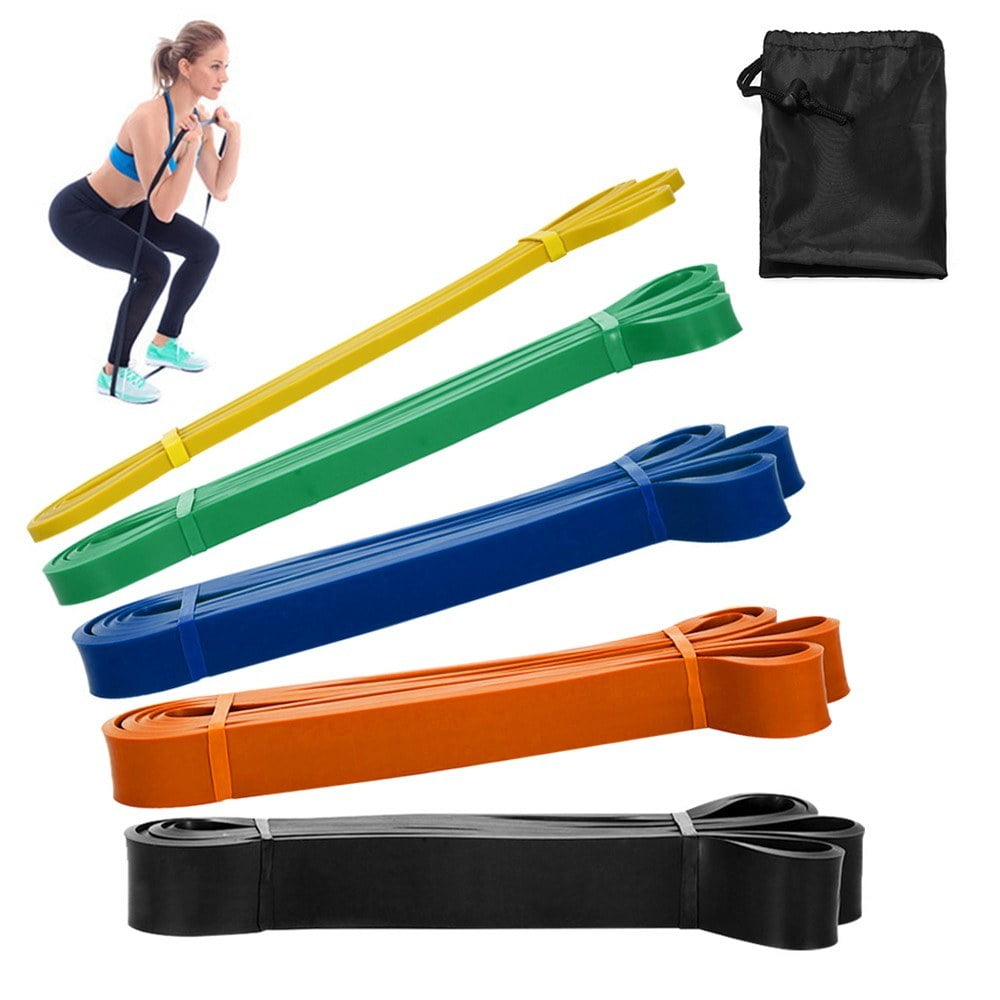 5 Piece Exercise Set with Handles Door Anchor and Carabiners