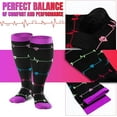 thumbnail image 6 of Yoyauz 3 Pairs Of Extra Size Compression Socks, Extra WideCalf, 20-30mmHg For Men And Women, Support Dancing, Cycling, Running, Climbing, 6 of 6