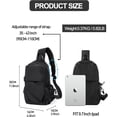 thumbnail image 3 of Mochila Bandolera Pequeña Negra con Correa para Hombre y Mujer, Mochila Liviana con Una Correa, Mochila para Viajes, Ciclismo, Puerto con Cargador USB, Nailon, 3 of 5