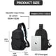 thumbnail image 3 of Mochila Bandolera Pequeña Negra con Correa para Hombre y Mujer, Mochila Liviana con Una Correa, Mochila para Viajes, Ciclismo, Puerto con Cargador USB, Nailon, 3 of 5