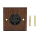 thumbnail image 2 of Toma De Corriente De Pared, Enchufe De Pared Eléctrico De Latón De Nogal Negro, No Dañino, Resistente A La Corrosión, De Larga Duración, 250V Para El Hogar, 2 of 7