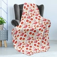 thumbnail image 4 of Japanese Cat Soft Flannel Fleece Throw Blanket, Maneki Neko Cultural Items Paper Lanterns, Cozy Plush for Indoor and Outdoor Use, 50" x 70", Dark Coral Yellow, by Ambesonne, 4 of 5