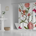 thumbnail image 3 of Bath Shower Curtain Liners 66"x72", Spring Birds Butterflies Peony FlowersPolyester Waterproof with 12 Curtain Hooks Bathroom Accessories Decoration, 3 of 6