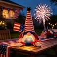 thumbnail image 6 of erdimoy 4th of July Patriotic Light-Up Gnome Figurine, 10.5" LED Knit Plush Gnome with American Flag (2 Styles), 6 of 6