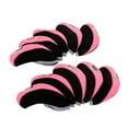 thumbnail image 2 of Juego de 10 Uds. de fundas para cabeza de hierros de Golf, funda híbrida para cabeza, funda antiarañazos para conductor, fundas para cabeza de madera, negro y rosa shamjiam cubierta de la cabeza del palo de golf, 2 of 9