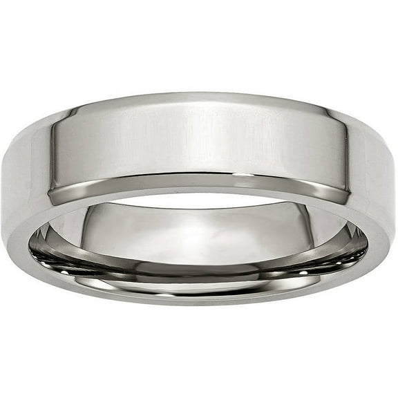 Stainless Steel Beveled Edge 6mm Polished Band