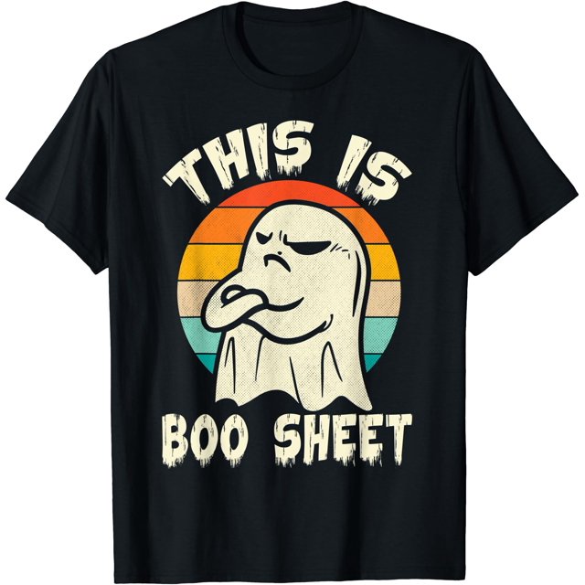 Ceci Est Boo Drap Fantôme Costume Rétro Halloween T-Shirt Hommes Femmes - comme sur l'Image - 2TG