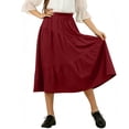 thumbnail image 7 of LJEFF Girls Elastic Waist Tiered Midi Skirt, Breathable Pleated A-Line Summer Flowy Maxi Skirts for Kids Wine Size 12, 7 of 7