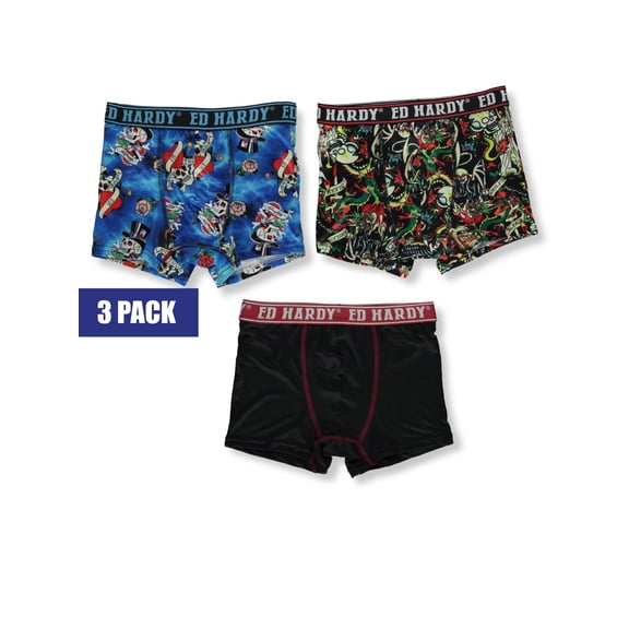 Ed Hardy Boys' 3-Pack Boxer Briefs Underwear Color: multi Size: s