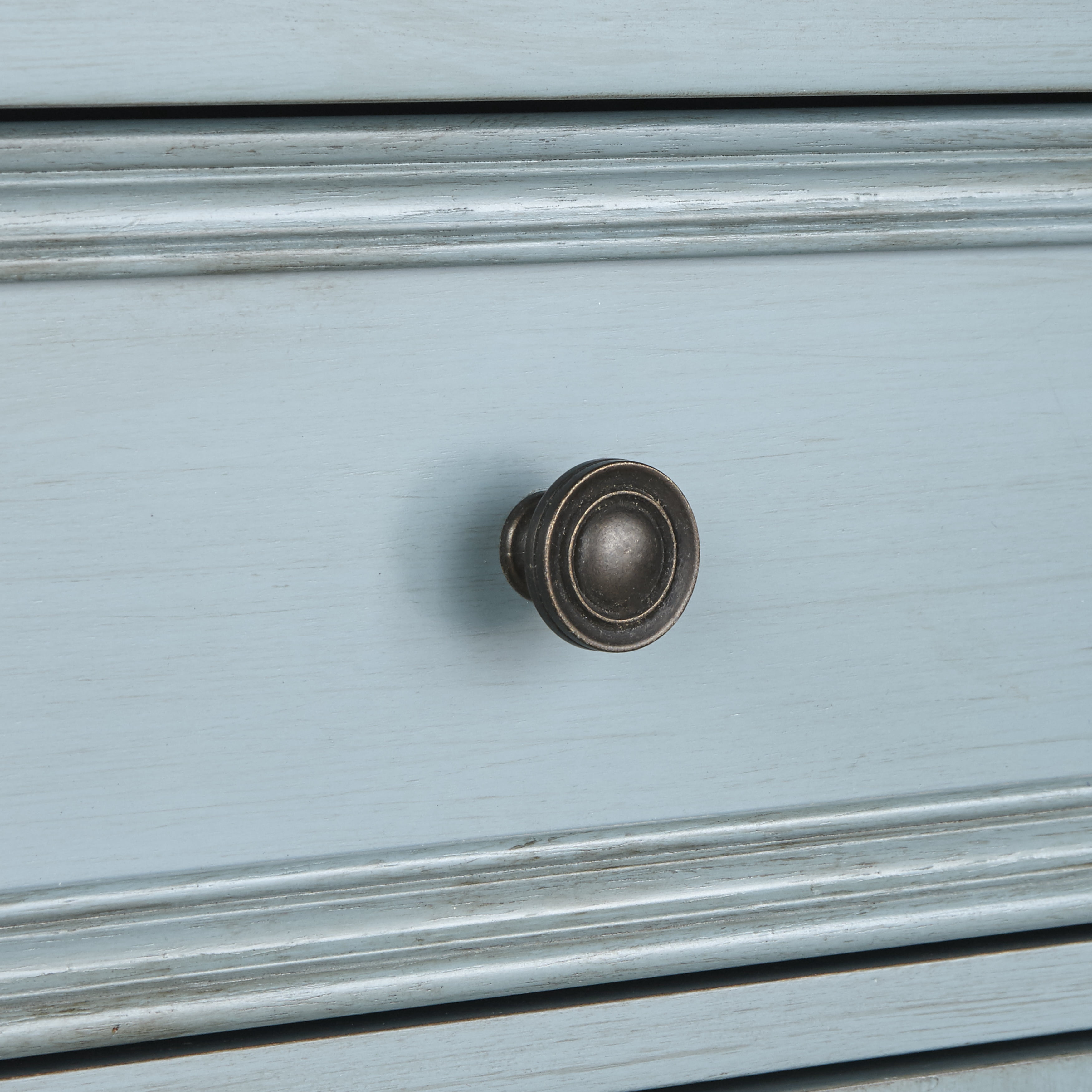 TMS Grace 60” Wide Open Shelf Farmhouse Kitchen/Dining Room Sideboard, Antique Blue