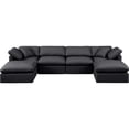 thumbnail image 3 of Meridian Furniture Indulge 140" Black Vegan Leather U-Shaped Modular Sectional, 3 of 8