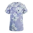 thumbnail image 4 of BEFOKA Floral Print Scrub Tops Women Short Sleeve V Neck Medicals Nurse Shirt Soft Casual Uniform with Pockets 2025 Nursing Workwear Scrub Tops for Women Holiday Scrub Shirts Comfortable Work Uniform, 4 of 5