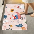 thumbnail image 2 of Yayeee Bath Rug for Bathroom Floor Non Slip Contour Fluffy Soft Absorbent Mat, 20"x24", Blue Christmas Santa, 2 of 7