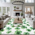 thumbnail image 4 of Area Rug 72×108in, St. Patrick's Day Lucky Shamrock Floor Carpet Living Room Rug, Pastoral Green Leaves Non-Slip Welcome Mat Indoor Rugs for Bedroom Dining Room, 4 of 9