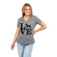 thumbnail image 2 of Love Beagle Women's Fashion Relaxed V-Neck T-Shirt Tee Heather Gray X-Large, 2 of 3