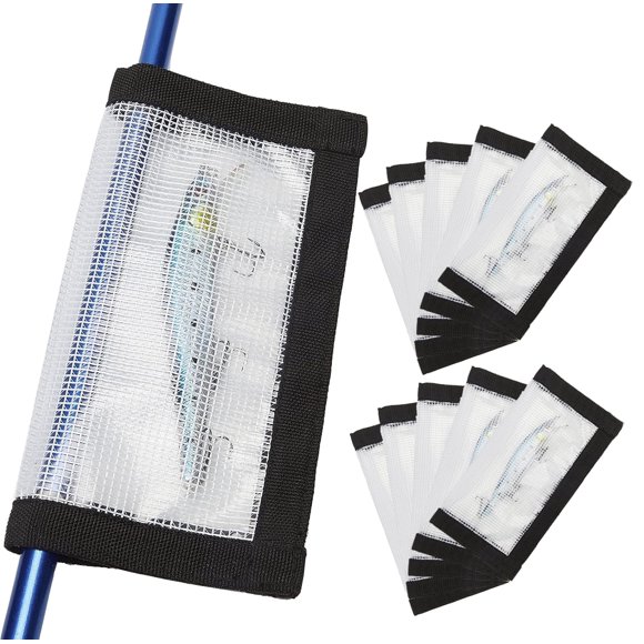 GOGHOST Fishing Lure Covers for Rod, Fabric Hook Protectors Wraps, Easily See Lures, Keeps Children, Pets and Fishermen Safe from Sharp Hook-4Pcs