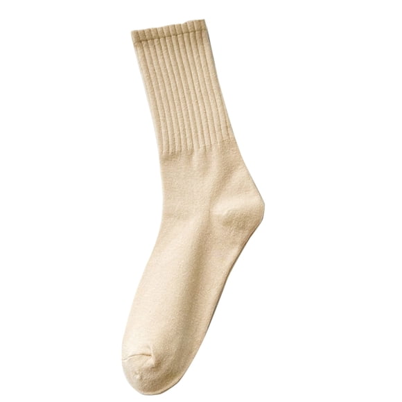 WTXUE Socks for Women, Slouchy Socks, Womens Socks Solid Color Socks Colorful Lightweight Cotton Pile Socks Athletic Socks, 1# Khaki, 1 Pair