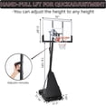 thumbnail image 3 of Adjustable Basketball Hoop System - 5.2 to 10 FT Crank Lift Goal with 47 Inch Impact Resistant Backboard for Driveway and Poolside Use, 3 of 8
