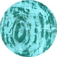thumbnail image 1 of Ahgly Company Indoor Round Abstract Light Blue Modern Area Rugs, 5' Round, 1 of 4