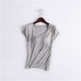 thumbnail image 2 of HCURIBAD Women's Fitted Sweatproof Undershirt Workout Tops | Cotton Scoop Neck | Original Fit | with Sweat Pads | Modal Stretch Scoop Neck T-Shirt 1PC Gray 4XL, 2 of 7