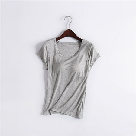 Hamky Vest for Women Tank Tops Yoga Gym Tops Workout Tank Tops Strap Padded Undershirts Cotton Camisole Vest Top Sleeping Vest Bra Top Vest Tops for Women Waistcoat Vest Grey 4XL