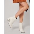 thumbnail image 3 of Almond Toe Side Zip Chunky Heel Ankle Boots, 3 of 4