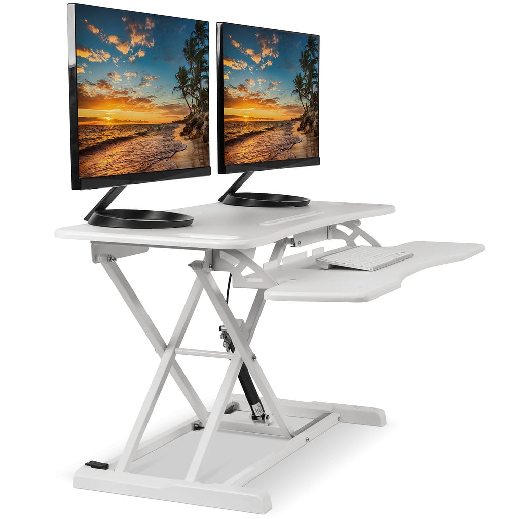 Standing Desk Converter 37" Wide Stand Up Desk Riser Tabletop Sit Stand Desk Fits Dual