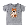 thumbnail image 4 of Girly Ghost & Orange Bow Shirt for Kids and Toddlers Cute Halloween Graphic T-Shirt Granite Heather Shirt 18 Months, 4 of 5