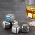 thumbnail image 5 of Stainless Steel Ice Cube For Freezer, Reusable Ice Cube For Whiskey, Metal Ice Cubes With Head Tongs And Storage Box Sets (Size : 8 Cubes), 5 of 5