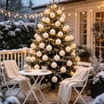 thumbnail image 5 of COM1950s Flocked Christmas Ball Ornaments, Shatterproof Velvet Tree Decorations with Hanging String for Holiday Party and Home Display, 5 of 6