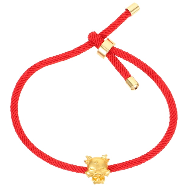 KAKOWELY Pulsera de Año Nuevo con Cuerda de Mano de Dragón Pulsera Roja del Año del Dragón Pulsera de Hilo Chino