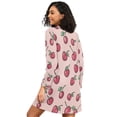 thumbnail image 2 of FORMRS Womens Long Sleeve Nightgowns Crew Neck Sleep Shirt Soft Pajamas Sizes S-3XL, Cherries Pattern, 2 of 8