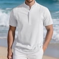 thumbnail image 5 of Men's Henley Short Sleeve Shirt Breathable Moisture Wicking Tee Cotton Soft Business Casual Summer Tops, 5 of 8