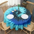thumbnail image 3 of Colorful Tie Dye Pattern Round Tablecloth 60"x60",Wrinkle Wipeable Table Cloth for Kitchen Dining Room Picnic Patio Party, 3 of 6