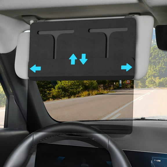 TSOMEI Sun Visor for Car Adjustable Extension Car Visor Sun Shade for Safe Driving Black