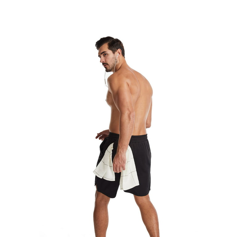 Swimming Trunks Men with Zipper Pocket 2 in 1 Quick Dry Beach
