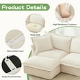 thumbnail image 2 of Modern Slipcovered 2-Seater Sofa Couch, Deep Seat Chenille Upholstered Loveseat with Cushions and Removable Cover, Comfy Small Space Sofa for Living Room, Apartment, Cream, 2 of 11