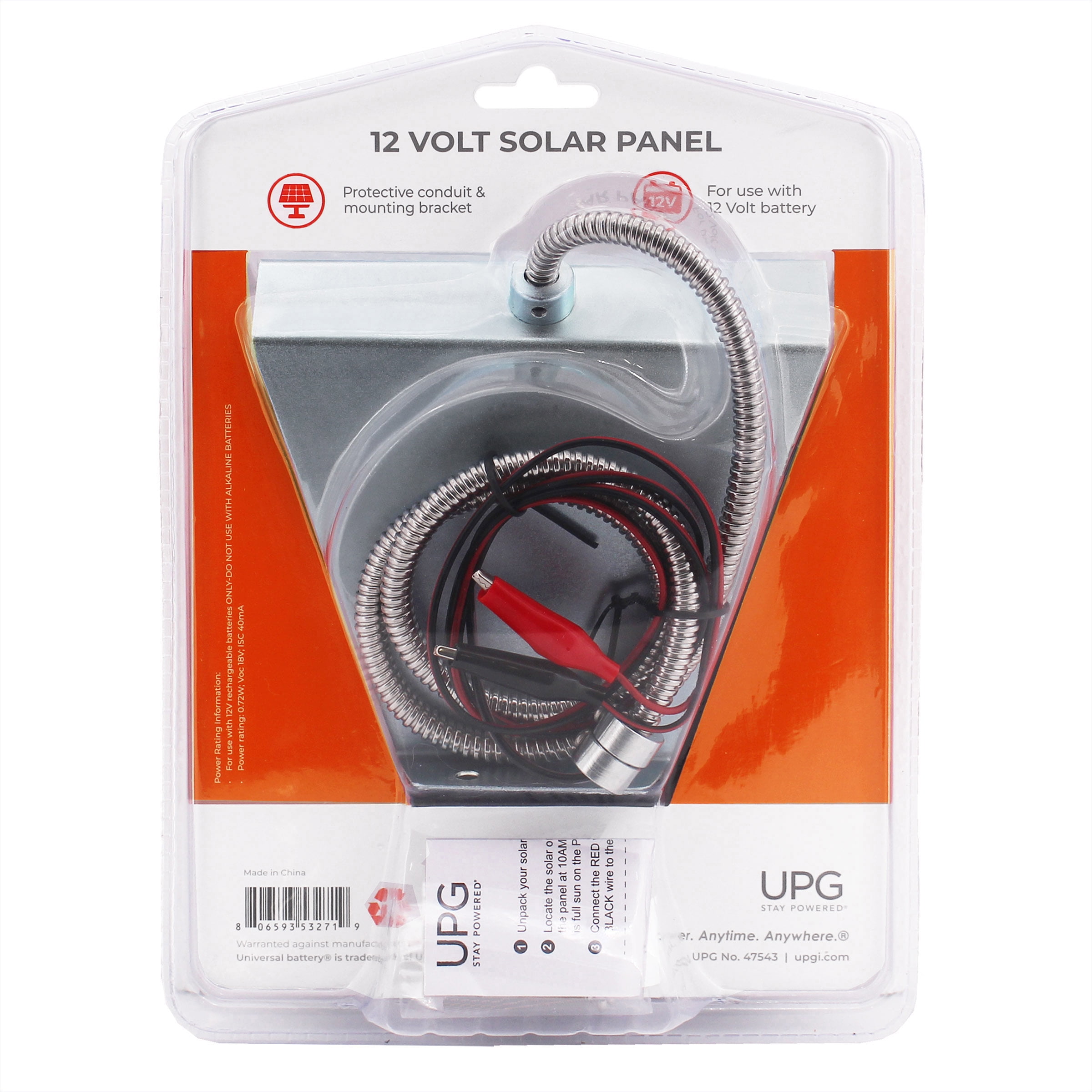 Solar Panel - Universal Power Group 12V Solar Panel for Outdoor Charging, Hunting Feeders, Game Cameras, Hunting