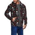 thumbnail image 2 of Vsdgher Skeleton with Roses Mens Hoodies Zip Hoodie, Hoodies for Men, Zip-up Hooded Sweatshirt-X-Large, 2 of 5