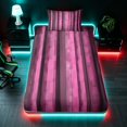 thumbnail image 4 of Manfei Pixel Vertical Streak Twin Sheets, Pink Block Bedding, Pink Black, Black Reversible 3pcs1 Flat Sheet + 1 Fitted Sheet + 1 Pillowcase, 4 of 6