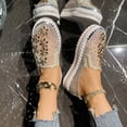 thumbnail image 2 of Xucatan Women's Fashionable Rhinestone Embellished Mesh Flats with Floral Appliqués, Breathable Slip-On Loafers with Cushioned Padded Insole, Sparkly Round Toe Comfortable Shoes Gift, 2 of 9