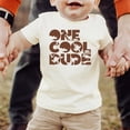 thumbnail image 2 of One Cool Dude Dino 1st Birthday Shirt for Baby Boys First Birthday Cake Smash Outfit Brown on Natural Shirt 18 Months, 2 of 3