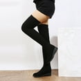 thumbnail image 6 of Tao Tao Thigh High Boots for Women, Winter Over Knee Boots, Fashion Knitted Thick Thigh Tigh Boot Leg Warmers Solid Color Anti Slip Shoes Black 36, 6 of 9