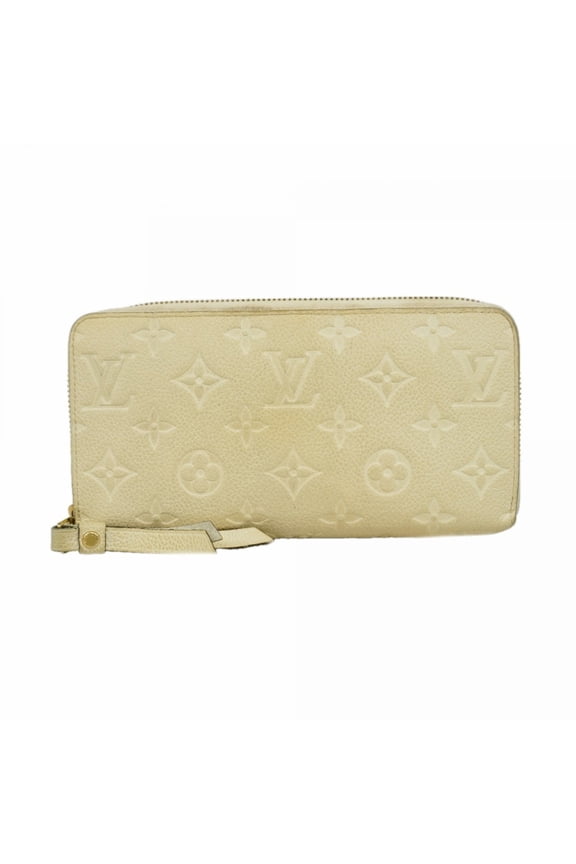 Pre-Owned Louis Vuitton Monogram Empreinte Zippy Wallet M60546 Neige (Women's)