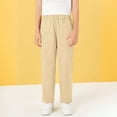 thumbnail image 2 of WERYOUNG Boy's Pants Solid Color Elastic Waist Trousers Kids Casual Wear Comfort Fit Straight Leg Dress Pant Holiday Vacation Soft Comfortable Slacks, 2 of 4